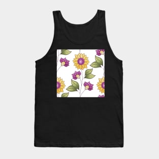 Spring Pattern with Floral Motifs Tank Top